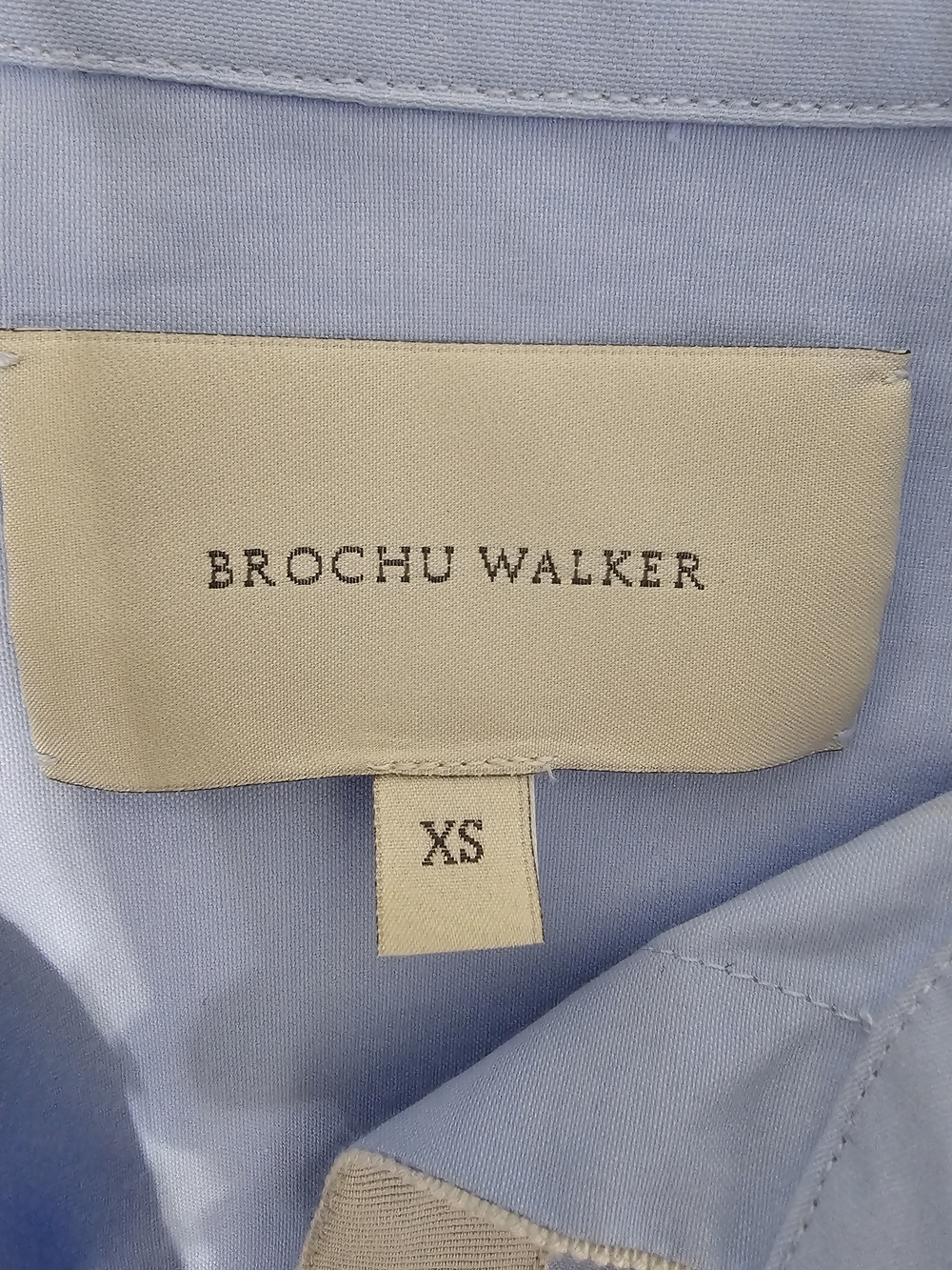 Brochu Walker Blue Button Front Shirt XS Cotton Blend Collared Long Sleeve Offic - Picture 6 of 8